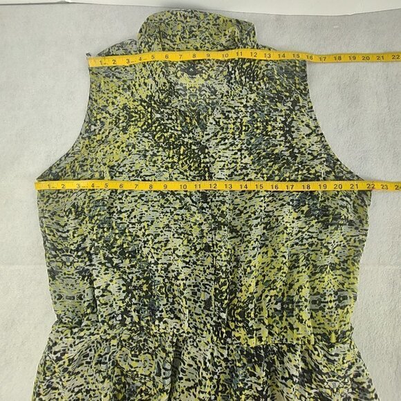 MSK Womens Yellow Green Black Sleeveless Geometric Chiffon Lined Dress Size 18W - Picture 7 of 11